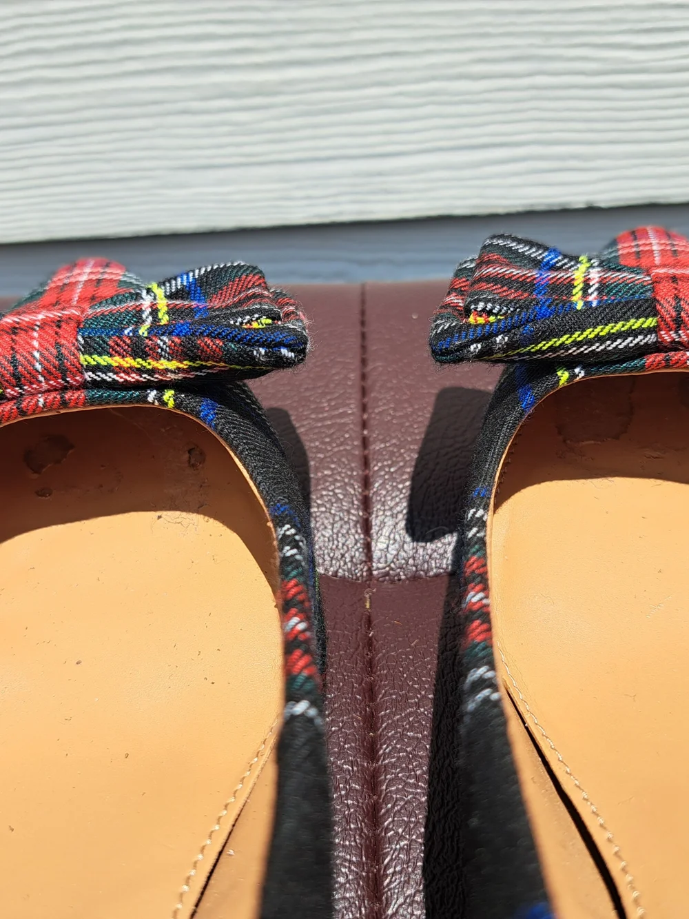 J. CREW Plaid Bow Pointed-Toe Kitten Heel Pumps - Multicolor